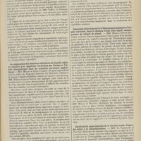 0875 - Page 863 - Sociétés savantes. Société médicale des hôpitaux. (Séance du 12 mai 1911). Renseignements cliniques fournis par la radioscopie gastrique. MM. Ed. Enriquez et Gaston Durand, contrairement à l'affirmation de MM. Tuffier et Aubourg / La numération des éléments cellulaires du liquide céphalo-rachidien pour apprécier l'évolution des lésions et l'action thérapeutique dans les maladies nerveuses syphilitiques. MM. Milian et Lévy-Valensi / Amaurose saturnine suivie d'hémianopsie passagère d'origine corticale, dans le décours d'une crise aiguë, récente, précoce de colique de plomb. MM. Mosny, Dupuy-Dutemps et Saint-Girons / Justification expérimentale de la réaction rosée, fugace, des selles à la phénolphtaléine. MM. H. Triboulet et Harvier