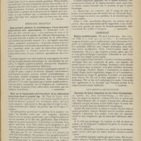 0923 - Page 911 - Analyses. Médecine. De la cause des épistaxis et leur traitement par la digitale. [Focke... Die Therap. der Gegen...). [P. Viollet] / Médecine infantile. Zona pectoral pendant la convalescence d'une pleurésie tuberculeuse avec épanchement. (G. Schreiber. Arch. de Méd. des enf...). [L. Babonneix] / Note sur la topographie périvasculaire de la tuberculose intestinale dans le premier âge. (M. Péhu... Arch. de Méd. des Enf...). [L. Babonneix] / Note sur l'auscultation des souffles pulmonaires. Données comparées de l'auscultation sihétoscopique (auscultation dissocié). (MM. Weill et Mouriquand. La pédiatrie pratique...). [L. Babonneix] / Chirurgie. Néphro-uretérectomie. (Howard Lilienthal. Ann. surg...). [F. Gardner] / Oto-rhino-laryngologie. Courants de haute fréquence en oto-rhino-laryngologie. (A. Castex. Soc. franc. oto-rhino-laryng...). [L. Gayard]