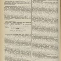 0940 - Page 928 - Sociétés savantes. Société de biologie. (Séance du 20 mai 1911). Parathyroïdes, tétanie et traumatisme osseux. M. Morel / Deux nouveaux cas de langue noire pileuse. M. Guéguen / Sur une toxine trypanocide sécrétée par le bacillus subtilis. MM. Levaditi et Twort / Election / Société de chirurgie. (Séance du 24 mai 1911). Traitement des fractures de jambe. M. Demoulin / Traitement des plaies de poitrine. M. Potherat
