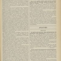 0953 - Page 941 - Médecine pratique. Le langage musical. [Paul Camus] / Sociétés savantes. Société médicale des hôpitaux. (Séance du 26 mai 1911). Deux cas de syphilis oculaire grave survenus quelques semaines après des injections répétées de composés organiques de l'arsenic. MM. A. Rochon-Duvigneaud et Monbrun / Analyses. Médecine. La position genu-pectorale. Signe pathognomonique des péricardites à gros épanchement. (E. Hirtz. Tribune méd...). [L. Babonneix] / Origine sanguine des pneumonies et des bronchopneumonies. (E. Joltrain. Th. de Paris... Asselin et Houzeau). [L. Babonneix]
