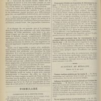 0972 - Page 960 - Accidents du travail. De l'état antérieur devant la jurisprudence à propos de deux cas de traumatismes chez des tabétiques frustes ; par MM. Courtois-Suffit... et Fr. Bourgeois... / Formulaire. Conservation de la teinture d'iode / Sociétés savantes. Académie des sciences. (Séance du 22 mai 1911). Programme d'études sur la question de détermination du sexe. M. Robinson, travaux de MM. Loeb, Delage et Schenk... / L'opothérapie surrénale dans les vomissements de la grossesse. Rôle des sécrétions internes dans la détermination du sexe. M. Jules Regnault, communication de M. Robinson / Académie de médecine. (Séance du 30 mai 1911). Tumeur maligne produite par les rayons X. M. Marie / Influence favorable de la cure d'altitude sur l'eczéma des nourrissons. M. Marfan / Un cas typique d'ulcus vrai du duodénum. M. Alb. Mathieu