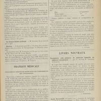 0973 - Page 961 - Sociétés savantes. Académie de médecine. (Séance du 30 mai 1911). Un cas typique d'ulcus vrai du duodénum. M. Alb. Mathieu / Election / Pratique médicale. Posologie du citrate de soude dans les vomissements des nourrissons / Livres nouveaux. Formulaire aide-mémoire de médecine infantile en tableaux synoptique, par le Docteur H. Legrand... [L. Babonneix]