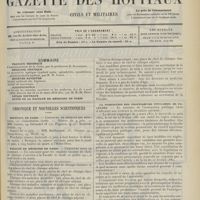 1025 - Page 1013 - Sommaire / Chronique et nouvelles scientifiques. Hôpitaux de Paris / Faculté de médecine de Paris / La nomination des Professeurs titulaires de Facultés. (Voir la suite des Nouvelles, p. 1024) / Renseignements
