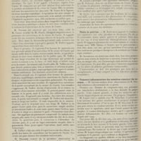 1064 - Page 1052 - Sociétés savantes. Société de chirurgie. (Séance du 14 juin 1911). Résultats éloignés de transplantations osseuses. M. Poncet / Anévrismes de l'aorte. M. Faure joint à l'observation de M. Cunéo, au sujet de laquelle M. Guinard a fait / Plaies de poitrine. M. Schwartz / Tumeurs inflammatoires des membres simulant des sarcomes. M. Lejars, sur les 2 observations de M. Sénéchal / Laryngectomie. M. Sébileau / Réfection de la lèvre. M. Morestin