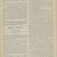 1111 - Page 1099 - Péritonite par perforation typhique ? Laparotomie. Heureux effets de la position de Fowler. Sphacèle de la paroi. Autoplastie par glissement. Guérison, par M. Lop... / Médecine pratique. La méthode de Milne. Traitement et prophylaxie de la scarlatine et de la rougeole sans isolement. [A. Gaullieur l'Hardy]