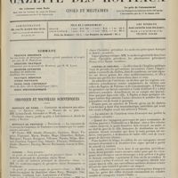 1133 - Page 1121 - Sommaire / Chronique et nouvelles scientifiques. Hôpitaux de Paris / Hôpitaux de Province / Guerre / Marine / Contre le choléra