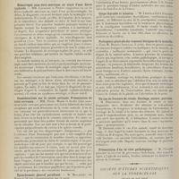 1176 - Page 1164 - Sociétés savantes. Société médicale des hôpitaux. (Séance du 30 juin 1911). Hémorragie sous-dure-mérienne au cours d'une fièvre typhoïde. MM. Caussade et Phipps / Considérations sur la cécité corticale. Présentation de trois cerveaux. MM. Pierre Marie et André Léri / Société de médecine de Paris. (Séance du 24 juin 1911). Bourse du V. E. M. / Corps thyroïde et intestin. M. Léopold-Lévi / Pathogénie générale des tumeurs bénignes de la mamelle. M. Maurice Letulle / Un cas de fracture de rotule. Cerclage, suture, guérison. M. Dartigues / Présentation d'un ex-voto pathologique. M. Peraire / Société d'études scientifiques sur la tuberculose. (Séance du juin 1911). La tuberculose de la rate. M. P. Emile Weil