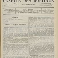 1193 - Page 1181 - Sommaire / Chronique et nouvelles scientifiques. Faculté de médecine de Paris / Écoles de médecine / Guerre / Manifestation internationale en l'honneur de Sir Patrick Manson, F. R. S. / Hôpital Beaujon / Nécrologie