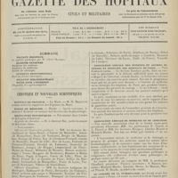 1241 - Page 1229 - Sommaire / Chronique et nouvelles scientifiques. Hôpitaux de Province / Écoles de médecine / Distinctions honorifiques / Association amicale des internes et anciens internes en médecine des hôpitaux de Paris / Association amicale de médecine et de chirurgie / Le Congrès de la tuberculose / Renseignements