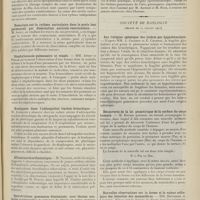 1283 - Page 1271 - Sociétés savantes. Société médicale des Hôpitaux. (Séance du 21 juillet 1911). Des crises épileptiformes et syncopales dans le pouls lent permanent par dissociation auriculo-ventriculaire complète. M. Josué / Remarques sur le rythme auriculaire dans le pouls lent permanent par dissociation auriculo-ventriculaire. M. Josué / Staphylococcie pulmonaire et rénale. MM. Apert et Porak / Bradypnée dans l'adénopathie trachéo-bronchique. M. Aubertin / Albuminurie orthostatique. M. Teissier... / Sporotrichose gommeuse disséminée, avec lésions oculaires (iridocyclite et gommes de l'iris) et spina ventosa sporotrichosique. MM. Legry, Sourdel et Velter / Société de biologie. (Séance du 22 juillet 1911). Sur l'origine splénique des ictères par hyperhémolyse. MM. A. Gilbert et E. Chabrol / Découverte de la loi géométrique de la surface du corps humain. M. Roussy / Nouvelles observations sur la forme et la valeur cellulaire des hématies des mammifères. MM. Retterer et Lelièvre