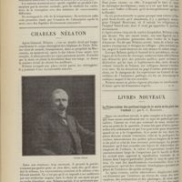 1284 - Page 1272 - Sociétés savantes. Société de biologie. (Séance du 22 juillet 1911). Recherches sur l'absorption péritonéale. MM. A. Le Play et E. May / Charles Nélaton. [Nécrologie] / Livres nouveaux. La tuberculose des petitsos longs de la main et du pied chez l'enfant, par L. C. Bailleul. [J. Andrieu]