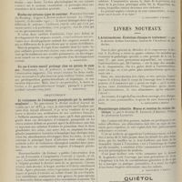1298 - Page 1286 - Analyses. Médecine infantile. De l'influence du traitement thyroïdien sur la croissance staturale et pondérale des rachitiques. (MM. Variot et Pironneau. Soc. de pédiatrie...). [L. Babonneix] / Etudes sur certains types de nanisme. (Hastings-Gilford [de Reading], d'après le British medical Journal. La clinique infantile...). [L. Babonneix] / Un cas d'ictère émotif prolongé chez un garçon de onze ans. (Nobécourt. Soc. de pédiatrie...). [L. Babonneix] / Obstétrique. Le traitement de l'éclampsie puerpérale par la méthode sanglante ! [A. Gaullieur l'Hardy] / Livres nouveaux. L'artériosclérose. Évolution clinique et traitement, par le Docteur Arthur Leclercq... [A. Gaullieur l'Hardy] / Physiothérapie infantile. Menus et recettes de cuisine diététique, par le Docteur H. Legrand... Préface du Professeur Landouzy. [A. Gaullieur l'Hardy]