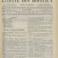 1301 - Page 1289 - Sommaire / Chronique et nouvelles scientifiques. Hôpitaux de Province / Facultés de médecine / Académie de médecine / Association française d'urologie / Nécrologie / Clinique chirurgicale infantile / Renseignements