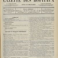 1337 - Page 1325 - Sommaire / Chronique et nouvelles scientifiques. Asiles d'aliénés / IIe Congrès de l'alimentation / Monument au Professeur Arloing / Nécrologie / Association d'enseignement médical professionnel. (Voir la suite des Nouvelles, p. 1333) / Renseignements