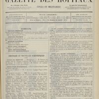 1349 - Page 1337 - Sommaire / Chronique et nouvelles scientifiques. Écoles de médecine / Distinctions honorifiques / Marine / Le choléra / Le VIIe Congrès international contre la tuberculose / Appel aux jeunes confrères
