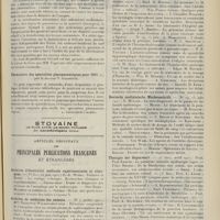1371 - Page 1359 - Livres nouveaux. Technique de stérilisation, par le Docteur E. Gérard... / Formulaire des spécialités pharmaceutiques pour 1911, par le Docteur V. Gardette. [A. Gaullieur l'Hardy] / Articles originaux des principales publications françaises et étrangères. Archives d'électricité médicale expérimentales et cliniques / Archives de médecine des enfants / Boston medical and surgical Journal / Deutsche medizinische Wochenschrift / Thérapie der Gegenwart