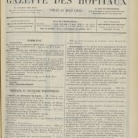 1397 - Page 1385 - Sommaire / Chronique et nouvelles scientifiques. Faculté de médecine de Paris / Guerre / Statistique / Laryngologie, rhinologie et otologie /