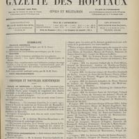 1433 - Page 1421 - Sommaire / Chronique et nouvelles scientifiques. Écoles de médecine / Distinctions honorifiques / Guerre / Renseignements