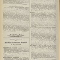 1466 - Page 1454 - Analyses. Médecine. Recherches sur la forme et la situation des capsules surrénale chez l'homme. (Georges et Maurice Gérard. Bull. de la Soc. anat...). [L. Alquier] / Oto-rhino-laryngologie. Faits nouveaux dans la physiologie de l'ouïe. (M. Scripture. Soc. laryng. rhino otol. améric. XVe réunion annuelle..., C. R. Revue hebdom. de Moure...). [P. Viollet] / Articles originaux des principales publications françaises et étrangères. Archives générales de chirurgie / Biologica / Bulletin général de thérapeutique / Bulletin médical / Echo médical du Nord / Encéphalie / Gazette hebdomadaire des sciences médicales de Bordeaux / Lyon médical / Montpellier médical