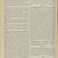 1476 - Page 1464 - Analyses. Médecine. Le traitement de la tuberculose pulmonaire par les injections intraveineuses d'éther iodoformé. (Thomas W. Dewar. The Glascow med. Journ...). [M. Lance] / L'oedème aigu circonscrit des paupières, manifestation de l'anaphylaxie. (G. Schreiber. Arch. de méd. des enf...). [L. Babonneix] / Médecine infantile. Note sur les nourrissons hypoalimentés, leurs vomissements, leur réalimentation. (J. Lemaire. Clinique infantile...). [L. Babonneix] / Chirurgie. Une méthode de traitement de l'utricule prostatique. (John T. Geraghty. Journ. Amer. Med. Assoc...). [F. Gardner] / Fibrome récidivé de la paroi abdominale. (Senlecq et Chenot. Bull. de la Soc. anat...). [L. Alquier] / Neurologie. Sur le tic de Salaam. (Odoardo Ascenzi. Revue neurol...). [L. Alquier] / Avis