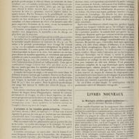 1488 - Page 1476 - Analyses. Médecine. Etude sur le delirium tremens. Résultats du traitement médical dans 1106 cas. (S. W. Ranson et G. D. Scott. American journal of the medical sciences...). [M. Lance] / L'uricémie et les troubles génito-urinaires. (Constant... Runds. f. Med...). [L. Babonneix] / Chirurgie. Cardiospasme infranchissable traité avec succès par la thoracotomie et l'oesophagoplication. (Willy Meyer, Journ. Amer. med. Assoc...). - Cardiospasme. Un cas traité par gastrostomie suivie de dilatation. (J. H. Iden. ibid...). [F. Gardner] / Livres nouveaux. La méningite cérébro-spinale épidémique, par les Docteurs Netter et Debré. [L. Babonneix]