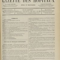 1505 - Page 1493 - Sommaire / Chronique et nouvelles scientifiques. Hôpitaux de Paris / Marine / Congrès de l'éducation physique / Préservation des fourrures et des vêtements de laine / Nécrologie / Laryngologie, rhinologie et otologie