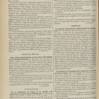 1512 - Page 1500 - Analyses. Médecine infantile. Formes curables de la tuberculose aiguë chez l'enfant. (Aviragnet et L. Tixier. Arch. de méd. des enf...). [L. Babonneix] / Médecine mentale. Essai médico-psychologique sur les causes et les remèdes de la criminalité infantile. (H. Dauchez. Arch. de méd. des enfants...). [L. Babonneix] / Syphiligraphie. Sur la désignation de l'agent de la syphilis avec remarques sur sa place dans la classification. (E. Hoffmann. Münch. med. Woch...). [A. Lemierre] / Chirurgie. Le signe des veines dans les inflammations intraabdominales (W. W. Skinner. New-York state journ. of med...). [F. Gardner] / Le pronostic et le traitement de la tuberculose du cou-de-pied chez l'adulte. (Mark H. Rogers. The Boston med. and surg. journ...). [M. Lance]