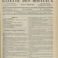 1541 - Page 1529 - Sommaire / Chronique et nouvelles scientifiques. Hôpitaux de Paris / Hôpitaux de Province / Facultés de médecine / Guerre / Renseignements