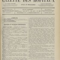 1601 - Page 1589 - Sommaire / Chronique et nouvelles scientifiques. Hôpitaux de Paris / Guerre / Renseignements