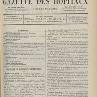 1613 - Page 1601 - Sommaire / Chronique et nouvelles scientifiques. Hôpitaux de Paris / Hôpitaux de Province / Faculté de médecine de Paris / Médecin aviateur / Le Docteur Chervin. (Voir la suite des Nouvelles, p. 1608)