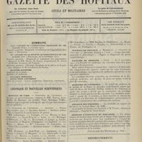 1661 - Page 1649 - Sommaire / Chronique et nouvelles scientifiques. Hôpitaux de Paris / Hôpitaux de Province / Facultés de médecine / Ministère de l'intérieur / Médaille des épidémies / Médecins d'assistance en Indo-chine. (Voir la suite des Nouvelles, p. 1660) / Renseignements