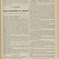 1667 - Page 1655 - XXIVe Congrès de l'Association française de chirurgie. (Paris, 2-7 octobre 1911). Première question. Diagnostic et traitement de l'appendicite chronique. Discussion. (A suivre) / IIIe Congrès de la Société internationale de chirurgie. (Tenu à Bruxelles, 26-30 septembre 1911). Première question. Diagnostic et traitement des pancréatites. M. Michel...
