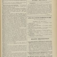 1689 - Page 1677 - Sociétés savantes. Société de chirurgie. (Séance du 11 octobre 1911). Rupture de kystes hydatiques dans les voies biliaires. M. Rochard, une observation de M. Le Jemtel... / Désobstruction des artères embolisées. M. Lejars, à propos d'une observation de M. Robert Proust / Oesophagoscopie. M. Sébileau / Livres nouveaux. L'anaphylaxie, par le Professeur Ch. Richet. [P. Ravaud] / Actes de la Faculté de médecine de Paris du 23 au 28 octobre 1911. Examens de doctorat / Bulletin bibliographique