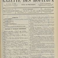 1721 - Page 1709 - Sommaire / Chronique et nouvelles scientifiques. Hôpitaux de Paris / Facultés de médecine / Écoles de médecine / Collège de France / La chaire de médecine à Téhéran. (Voir la suite des Nouvelles, p. 1717)