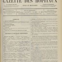 1733 - Page 1721 - Sommaire / Chronique et nouvelles scientifiques. Hôpitaux de Paris / Hôpitaux de Province / Facultés de médecine / Guerre / Marine / Distinctions honorifiques / Conseil de surveillance de l'assistance publique / Malades payants des hôpitaux et honoraires médicaux. (Voir la suite des Nouvelles, p. 1730)
