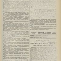 1753 - Page 1741 - Chronique et nouvelles scientifiques (Suite). Stations hydrominérales et climatiques / Clinique médicale de l'Hôtel-Dieu / Clinique des maladies des enfants / Clinique ophtalmologique de l'Hôtel-Dieu / Cours de clinique des maladies cutanées et syphilitiques de l'Hôpital Saint-Louis / Cours de clinique élémentaire et de technique sémiologique / Notes pour l'internat. Abcès du cerveau. Causes. Symptômes. Diagnostic. Traitement