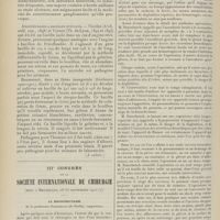 1764 - Page 1752 - Revue générale. Les angines ; par M. Pilod... III. Variétés bactério-cliniques. (A suivre) / IIIe Congrès de la Société internationale de chirurgie. (Tenu à Bruxelles, 26-30 septembre 1911). La bronchectasie ; M. le Professeur Sauerbruch...