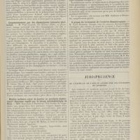 1817 - Page 1805 - Sociétés savantes. Société médicale des hôpitaux. (Séance du 3 novembre 1911). Méningite cérébro-spinale éberthienne aiguë, primitive, isolée et bénigne. Réactions humorales spécifiques. MM. Bergé et Weissenbach / Empoisonnement par des champignons (amanita phalloïdes). M. Paul Claisse / Myélite bulbaire aiguë de Leyden ou paralysie diphtérique ? Guérison rapide par le sérum antidiphtérique de Roux. MM. Galliard et Donzelot / A propos du traitement de l'arthrite blennorragique. M. Félix Ramond / Jurisprudence. De l'exercice de l'art de guérir par les étudiants en médecine. [R.-Marcel Petit]