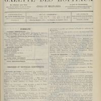 1821 - Page 1809 - Sommaire / Chronique et nouvelles scientifiques. Hôpitaux de Paris / Hôpitaux de Province / Écoles de médecine / Renseignements