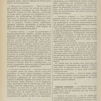 1846 - Page 1834 - Revue générale. Le poumon syphilitique chez l'adulte ; par le Docteur G. Massia... IV. Syphilis tertiaire du poumon / V. Pathogénie et évolution des lésions / VI. Diagnostic anatomique