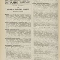 1850 - Page 1838 - Articles originaux des principales publications françaises et étrangères. Aesculape / Annales d'hygiène publique et de médecine légale / Archives d'électricité médicale / Bulletin d'oto-rhino-laryngologie / Bulletin général de thérapeutique / Clinique / Echo médical du Nord / Gazette hebdomadaire des sciences médicales de Bordeaux / Gazette médicale de Nantes / Deutsche medizinische Wochenscrift / Münchener medizinische Wochenschrift / Revue médicale de l'Est / Semaine gynécologique / Tunisie médicale