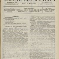 1881 - Page 1869 - Sommaire / Chronique et nouvelles scientifiques. Hôpitaux de Paris / Facultés de médecine / Écoles de médecine / Guerre / Marine / Ministère de l'agriculture / Ministère de la justice / Ministère de l'intérieur. (Voir la suite des Nouvelles, p. 1877)