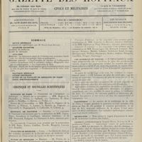 1925 - Page 1913 - Sommaire / Chronique et nouvelles scientifiques. Hôpitaux de Paris / Hôpitaux de Province / Facultés de médecine / Écoles de médecine / Faculté libre de Lille / Les accidents du travail / Statistique / Nécrologie / Clinique gynécologique / Renseignements