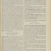 1935 - Page 1923 - Sociétés savantes. Académie de médecine. (Séance du 21 novembre 1911). De la pathogénie et de l'étiologie des dilatations et diverticules de l'oesophage, dits idiopathiques. M. Guisez / Société de chirurgie. (Séance du 15 novembre 1911). Greffes ovariennes. M. Tuffier, répondant à M. Hartmann / Le masque ecchymotique. M. Arrou / Hanche à ressort. Rapport de M. Rieffel / Présentations de malades. M. Morestin présente trois malades : une ankylose vicieuse du genou, une arthrite suppurée sterno-claviculaire, un gros cal claviculaire / M. Cunéo : Exstrophie vésicale, sur un rapport de M. Marion / (Séance du 22 novembre 1911). Sur les tumeurs inflammatoires d'apparence néoplasique. (Discussion). M. Arrou / Rapports. M. Picqué, sur deux cas de tuberculose génitale chez la femme à propos d'un travail de M. Abadie...