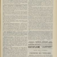 1965 - Page 1953 - Sociétés savantes. Société de biologie. (Séance du 25 novembre 1911). Comparaison du taux de l'urée dans le sérum sanguin et le sang total. MM. Widal, André Weill et Laudat / Lésions du foie et du rein à la suite d'injections des acides butyrique, oxybutyrique α et oxybutyrique β. MM. A. Mayer, F. Rathery et G. Schaeffer / Péristaltisme intestinal et opothérapie. MM. Enriquez et Hallion / Valeur calorique de l'urine. M. Vallée / Tachyphylaxie croisée. MM. Champy et Gley / Histologie des lésions destructives de l'ivoire dans la carie dentaire. MM. L. Dieulafé et A. Herpin.. (A suivre) / Notes pour l'internat. Pneumonie des vieillards