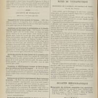 1982 - Page 1970 - Sociétés savantes. Société de chirurgie. (Séance du 29 novembre 1911). Anastomose du cholédoque avec l'estomac. M. Hartmann, sur une observation présentée par M. Dujarrier / Brûlure des deux mains, réparation. M. Morestin / Société de biologie. (Séance du 25 novembre 1911 [fin]). Composition de l'urine normale de l'homme. MM. Boucher et Lembling / Conditions qui favorisent la précipitation ou la dissolution de l'acide urique dans l'urine. M. Cappon / Action des extraits de corps jaunes sur la pression artérielle. MM. Champy et Gley / Formation et affaiblissement brusque du fibrin-ferment dans les milieux privés de fibrinogène. M. Blaizot / Echinococcose primitive expérimentale. Kyste hydatique et terrain. M. Dévé / Notes de thérapeutique. Traitement de l'arthrite traumatique du genou ; par M. Em. Bistard / Bulletin bibliographique