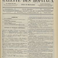 2017 - Page 2005 - Sommaire / Chronique et nouvelles scientifiques. Hôpitaux de Paris / Concours pour le poste de médecin titulaire à la prison de la santé / Hôpitaux de Province / Faculté de médecine de Paris / Facultés de médecine / Écoles de médecine / L'Hôpital Louis / Statistique / Cours d'histoire de la médecine et de la chirurgie / Renseignements