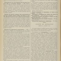 2054 - Page 2042 - Sociétés savantes. Société de biologie. (Séance du 9 décembre 1911). Dosage de l'urée dans l'urine. M. Boucher / Culture de Leishmania infarctuosa et tropica. M. Mathis / Elimination par les voies digestives des microbes introduits dans la circulation sanguine. MM. Breton, Bruyant et Mézien / Toxicité des extraits d'organes. Leur neutralisation in vitro par le plasma oxalaté chauffé à 56 degrés et recalcifié. Nécessité des sels de chaux. Râles de la thrombozyme. M. Blaizot / Réaction de la pulpe dans la carie dentaire. MM. L. Dieulafé et A. Herpin / Société de neurologie. (Séance du 7 décembre 1911). Inversion du réflexe patellaire dans le tabes. MM. Déjerine et Jumentié
