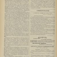 2110 - Page 2098 - Sociétés savantes. Société de neurologie. (Séance supplémentaire du 14 décembre 1911, consacrée à la discussion sur la délimitation clinique du tabes) / Correspondance. A propos du Congrès des villes d'eaux. [Dr G. Nivière] / Actes de la Faculté de médecine de Paris du 1er au 6 janvier 1912. Examens de doctorat
