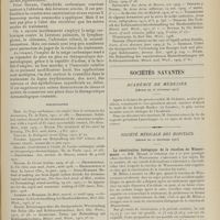 2117 - Page 2105 - L'acide carbonique solide en dermatologie ; par J. Méneau... / Sociétés savantes. Académie de médecine. (Séance du 26 décembre 1911) / Société médicale des hôpitaux. (Séance du 22 décembre 1911). La réactivation biologique de la réaction de Wassermann. MM. Milian et Girauld